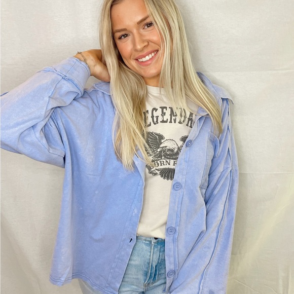 Rustic lavender button up. - Picture 2 of 3